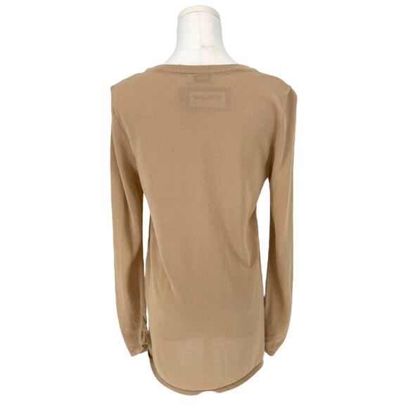 Y2K VTG Minimalist Neutral Lightweight Cardigan Sweater Women’s M Viscose Blend - Picture 3 of 6